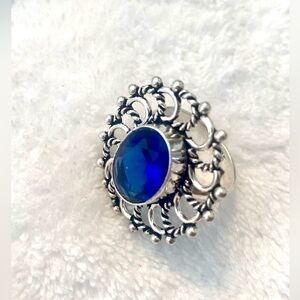 Beautiful London Blue Topaz, 925 marked ring,  size 7 1/2